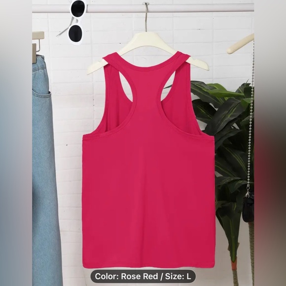 Women's Pink Graphic Tank Top L - Picture 2 of 6